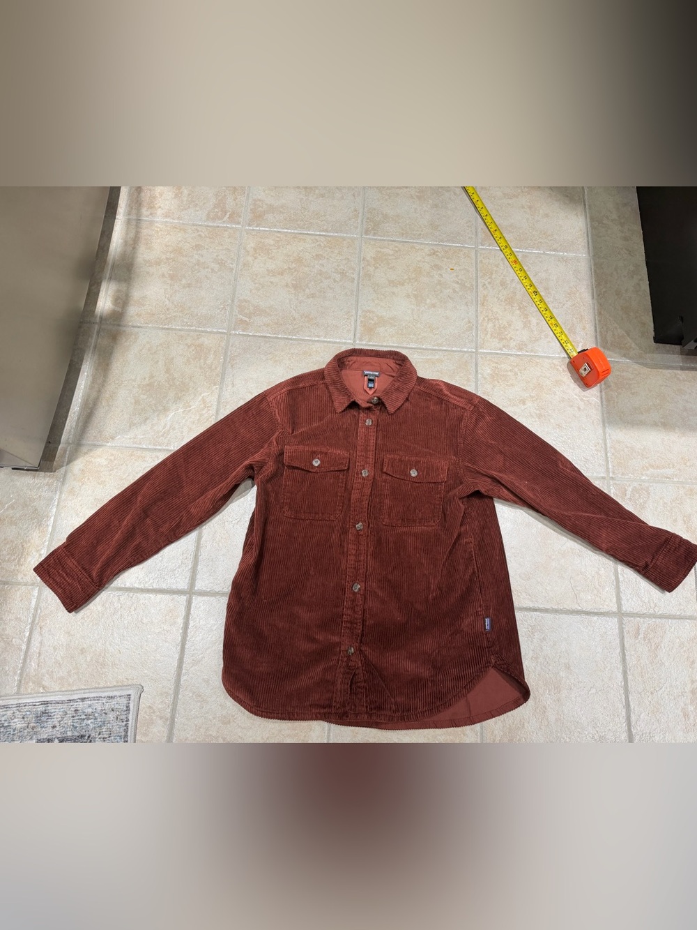 Patagonia Women's Corduroy Overshirt Maroon Jacket Size L In Excellent Used Cond